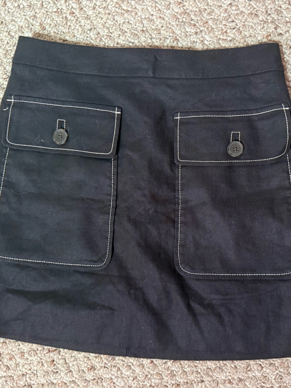 J. Crew black Mini Skirt with Buttoned Patch Pockets